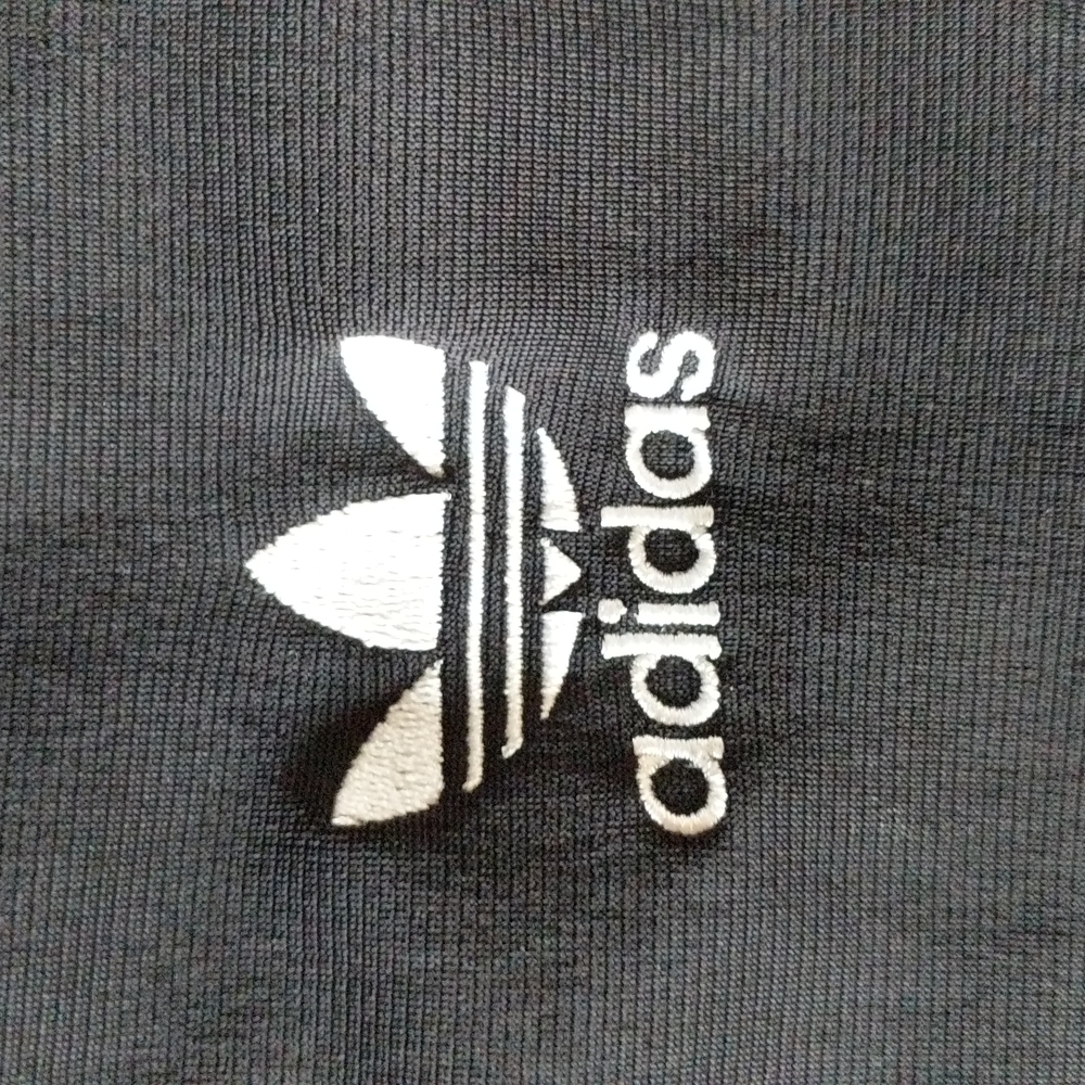Adidas track jacket, black with white stripes